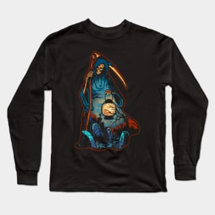 Grim Reaper Graveyard Scene Long Sleeve T-Shirt